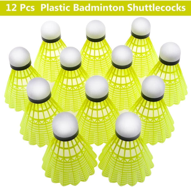 Badminton Shuttlecocks - 12 Pack Nylon Feather Shuttlecocks Birdies, Stable and Durable Sports Training High Speed Badminton Balls for Indoor Outdoor Game | Ideal for All Surfaces, Kids & Adults