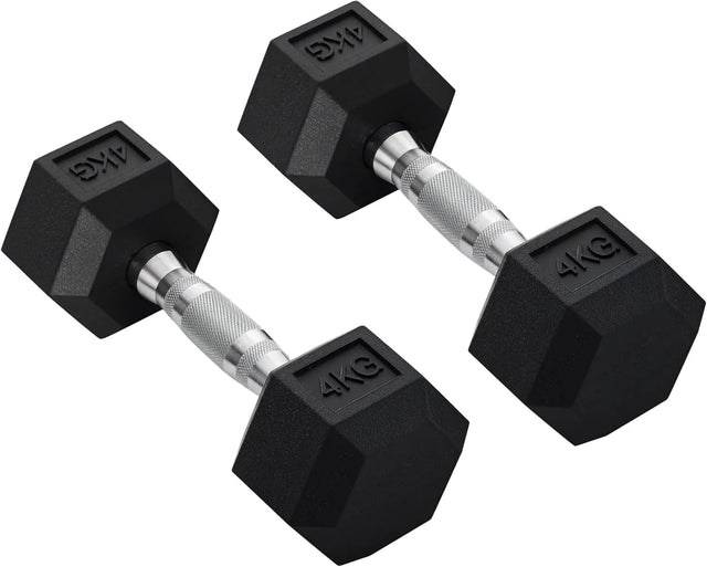 Rubber Dumbbells with Steel Grip