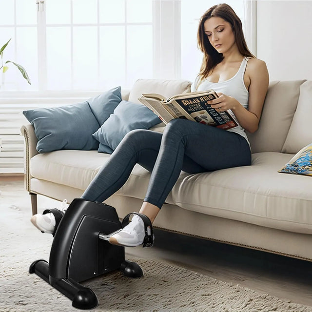 Mini Exercise Bike, himaly Under Desk Bike Pedal Exerciser Portable Foot Cycle Arm & Leg Peddler Machine with LCD Screen Displays | Ideal for All Surfaces, Kids & Adults | Match-Ready | Includes Pump & Needles