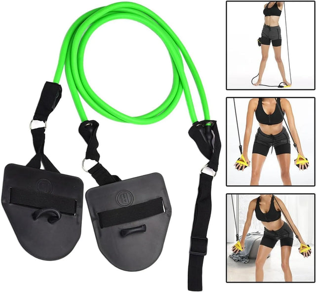 Fitness Resistance Band with Handles, Home Gym Resistance Training, Tension Rope for Abdomen, Waist, Arm, Shoulder, Muscle Toner | Ideal for All Surfaces, Kids & Adults | Match-Ready | Includes Pump