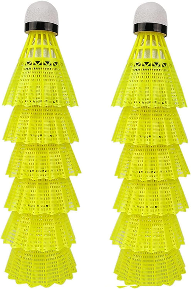 Badminton Shuttlecocks - 12 Pack Nylon Feather Shuttlecocks Birdies, Stable and Durable Sports Training High Speed Badminton Balls for Indoor Outdoor Game