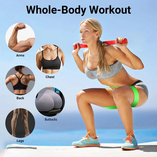 Resistance band,Portable resistance bands for workout,Natural latex material,Heavy duty,5 different resistance levels,For Strength Training & Fitness Workouts, Pilates, Yoga Physical Therapy Fitness