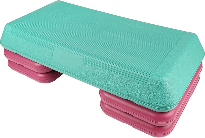 Stepper Exercise Platform Aerobic Step Exercise Training Workout Stepper Workout Deck with Adjustable Riser Yoga Step For Home Gym Cardio & Palesta Pilates Yoga Sports