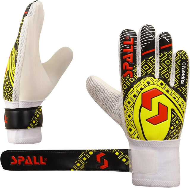 Goalkeeper Gloves Strong Grip with Finger Spine Double Wrist Protection Prevent Injuries for The Toughest Saves Goalie Training Gloves for Youth & Adult | Ideal for All Surfaces, Kids & Adults