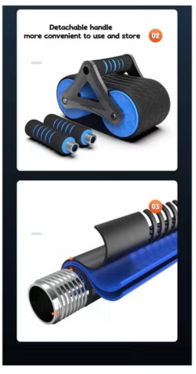 Automatic Rebound Abdominal Wheel For Beginners Abdominal Muscles Abdominal Fitness Equipment Home Female Belly Reduction Male Tank Wheel | Ideal for All Surfaces, Kids & Adults | Match-Ready