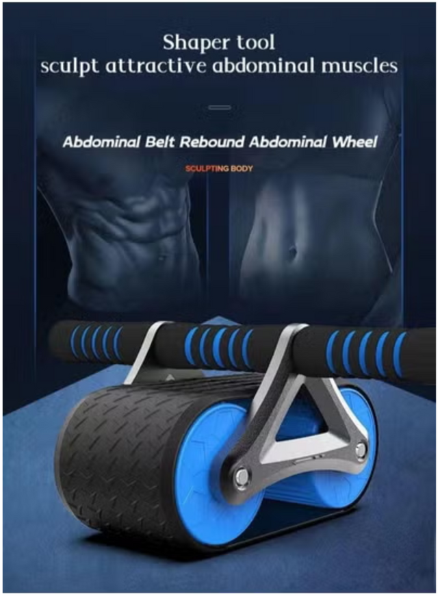 Automatic Rebound Abdominal Wheel For Beginners Abdominal Muscles Abdominal Fitness Equipment Home Female Belly Reduction Male Tank Wheel | Ideal for All Surfaces, Kids & Adults | Match-Ready