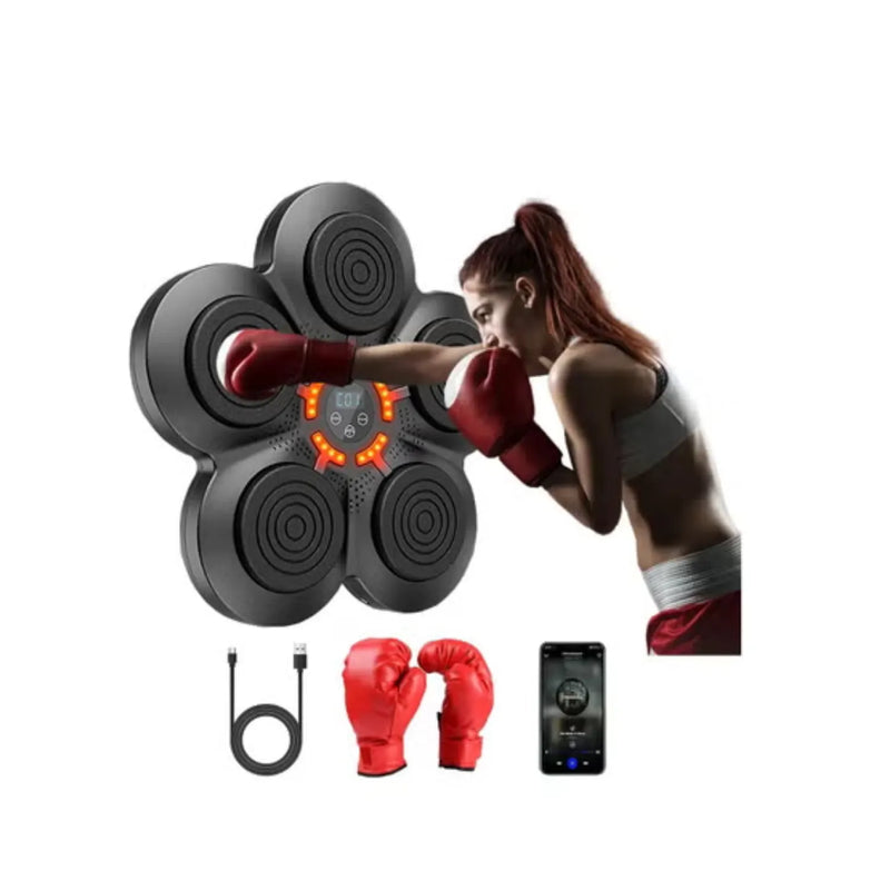Boxing Training Machine, Wall Mounted, Smart Bluetooth, Boxing Gloves, 76 cm | Ideal for All Surfaces, Kids & Adults | Match-Ready | Includes Pump & Needle | Durable & Long-Lasting Performance