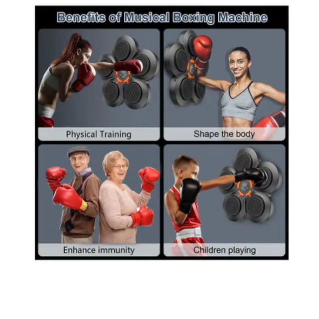 Boxing Training Machine, Wall Mounted, Smart Bluetooth, Boxing Gloves, 76 cm | Ideal for All Surfaces, Kids & Adults | Match-Ready | Includes Pump & Needle | Durable & Long-Lasting Performance