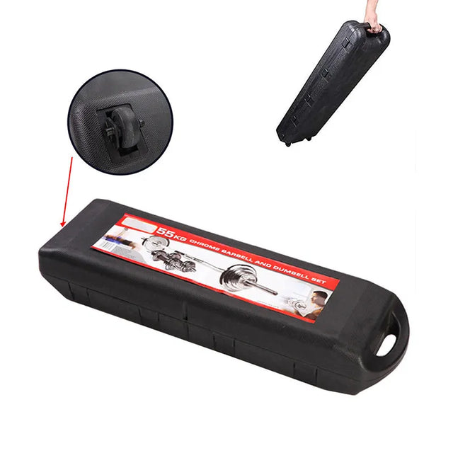 55KG Silver Adjustable Dumbbell Set with Black Carry Box ? Premium Strength Training Weights 9211 | Ideal for All Surfaces, Kids & Adults | Match-Ready | Includes Pump & Needle | Durable & Long-Lasting Performance