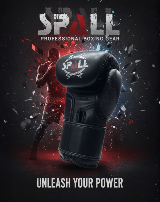 Spall Premium Genuine Leather Boxing Gloves – Professional Training & Sparring Gloves for Men & Women – Red Black Blue – Sizes 4oz to 16oz