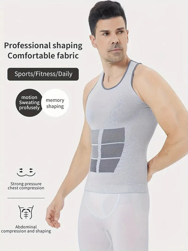 Men’s Shapewear Tank Top – Slimming Shirt for Tummy, Waist & Chest Control – Comfortable & Lightweight Body Shaper with Advanced Design