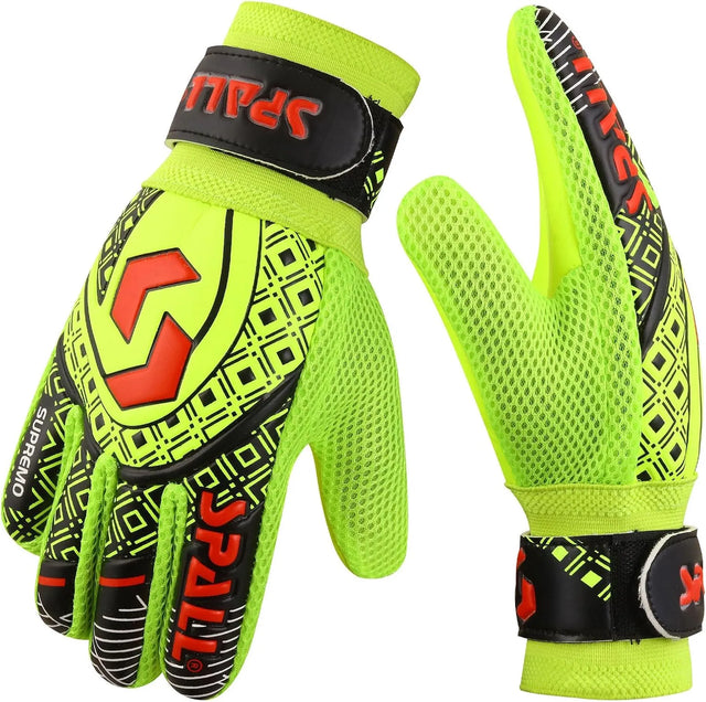 Goalkeeper Gloves Strong Grip with Finger Spine Double Wrist Protection Prevent Injuries for The Toughest Saves Goalie Training Gloves for Youth & Adult | Ideal for All Surfaces, Kids & Adults