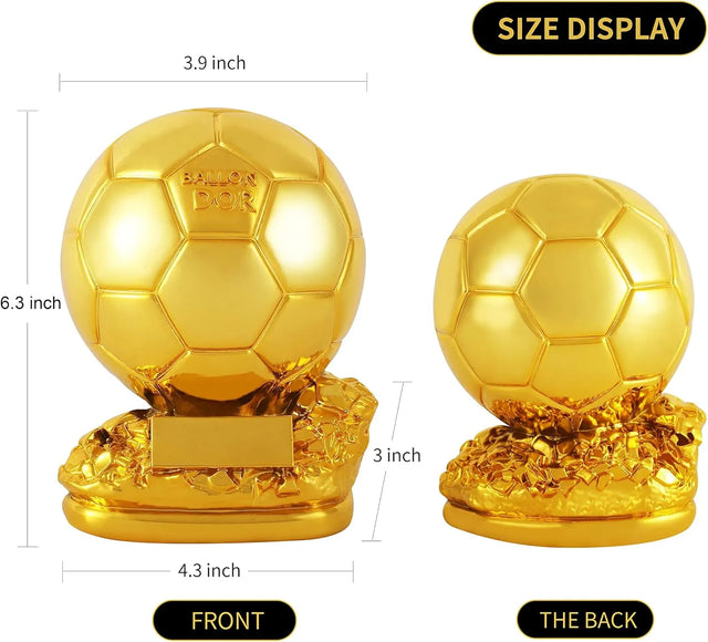 Ballon d'Or Trophy Replica ? Premium Golden Football Award 5516-B-1420 | Ideal for All Surfaces, Kids & Adults | Match-Ready | Includes Pump & Needle | Durable & Long-Lasting Performance