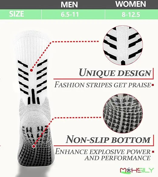 Mens Grip Socks Non Slip for Soccer,Hospital, Training,Anti Slip Grippers | Ideal for All Surfaces, Kids & Adults | Match-Ready | Includes Pump & Needle | Durable & Long-Lasting Performance