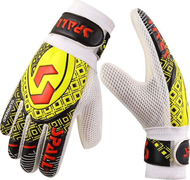 Goalkeeper Gloves Strong Grip with Finger Spine Double Wrist Protection Prevent Injuries for The Toughest Saves Goalie Training Gloves for Youth & Adult | Ideal for All Surfaces, Kids & Adults