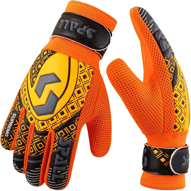 Goalkeeper Gloves Strong Grip with Finger Spine Double Wrist Protection Prevent Injuries for The Toughest Saves Goalie Training Gloves for Youth & Adult | Ideal for All Surfaces, Kids & Adults