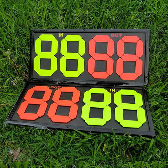 Football Referee Replacement Board Manual Scoreboard Digital Scoreboard Double Sided Display Football Player or Injury | Ideal for All Surfaces, Kids & Adults | Match-Ready | Includes Pump & Needle