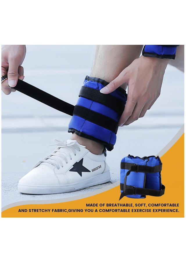 Spall Ankle And Wrist Weights Fully Adjustable Straps For Men Women Kids Weighted Ankle Fitness Workout Walking Running Jogging Exercise Gym 3kg 4kg(SI-2802)