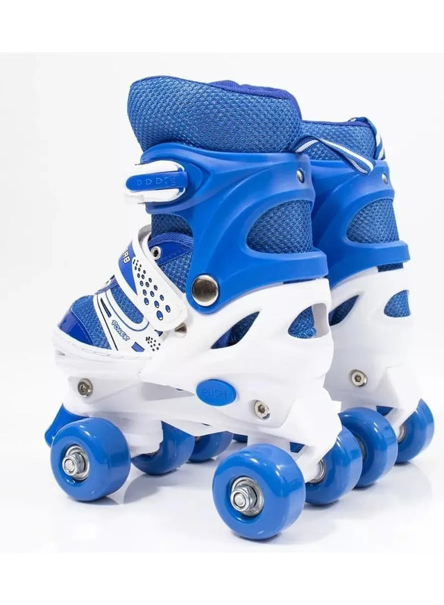 Kids Unisex Adjustable Four Wheel Roller Skating Shoes With Stopper Making it Easier for kids to Balance 238806 | Ideal for All Surfaces, Kids & Adults | Match-Ready | Includes Pump & Needle