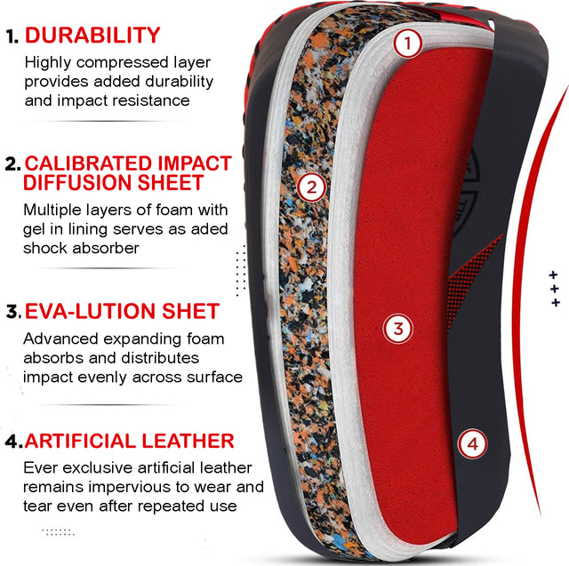 Arm Mitt Kick Boxing Gold Red White(SI-1583) | Ideal for All Surfaces, Kids & Adults | Match-Ready | Includes Pump & Needle | Durable & Long-Lasting Performance