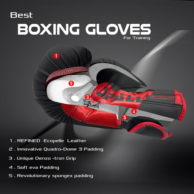 Boxing Gloves For Sparring Training & Fighting Lightweight (SI-1666) | Ideal for All Surfaces, Kids & Adults | Match-Ready | Includes Pump & Needle | Durable & Long-Lasting Performance