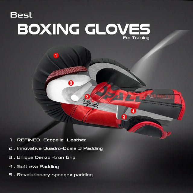 Boxing Gloves For Sparring Training & Fighting Lightweight (SI-1666) | Ideal for All Surfaces, Kids & Adults | Match-Ready | Includes Pump & Needle | Durable & Long-Lasting Performance