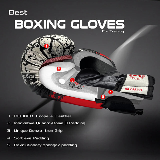 Boxing Gloves For Sparring Training And Fighting Lightweight (SI-1662) | Ideal for All Surfaces, Kids & Adults | Match-Ready | Includes Pump & Needle | Durable & Long-Lasting Performance