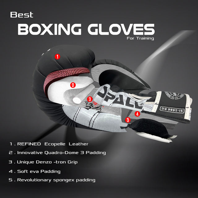 Boxing Gloves For Sparring Training & Fighting Lightweight (SI-1666) | Ideal for All Surfaces, Kids & Adults | Match-Ready | Includes Pump & Needle | Durable & Long-Lasting Performance