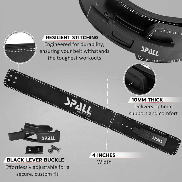 Lever Buckle Weight Lifting Leather Belt Gym Back Support For Men And Women Training Fitness Exercise For Tough Workouts Power Lifters Supports Lumbar Lower Back | Ideal for All Surfaces, Kids & Adult