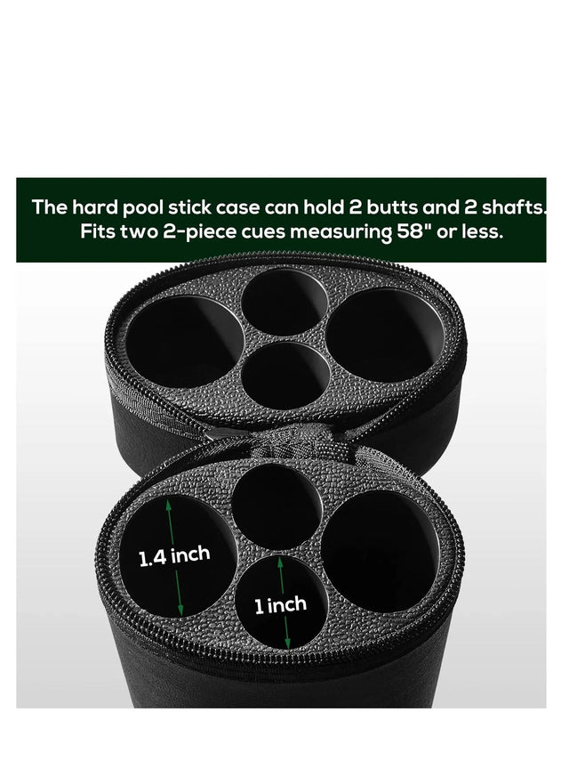 Pool Cue Case Pool Stick Case 2x2 Holds 2 Sticks With 2 Accessory Zipper Pockets Sturdy Polyester Pool Cue Carry Bag With Shoulder Strap Handle Soft Billiard Cue Sling Bag For Men And Women (0450)