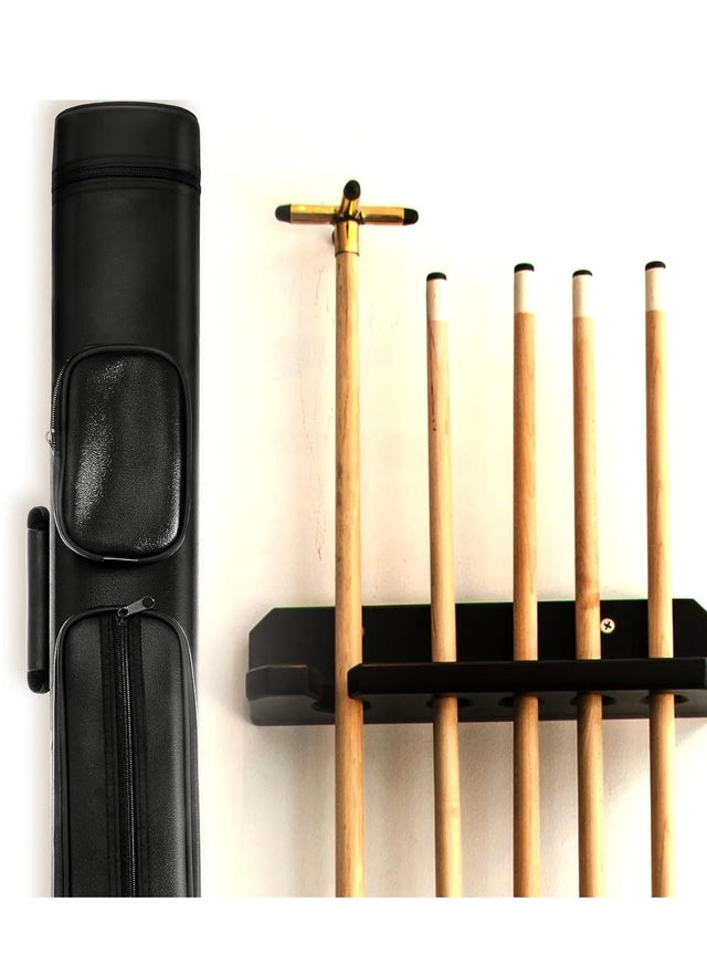 Pool Cue Case Pool Stick Case 2x2 Holds 2 Sticks With 2 Accessory Zipper Pockets Sturdy Polyester Pool Cue Carry Bag With Shoulder Strap Handle Soft Billiard Cue Sling Bag For Men And Women (0450)