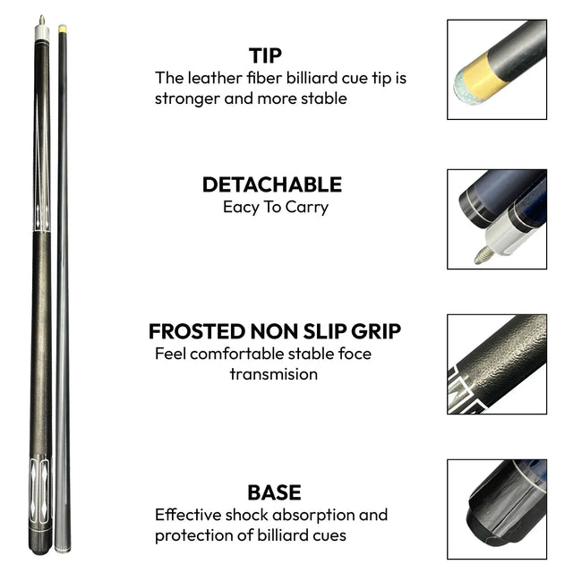 Snooker Cue Stick Play Billiard Pool Sticks Wood Materials Straight Feel Good Beautiful Entertainment Snooker Billiard Tool | Ideal for All Surfaces, Kids & Adults | Match-Ready | Includes Pump & Need