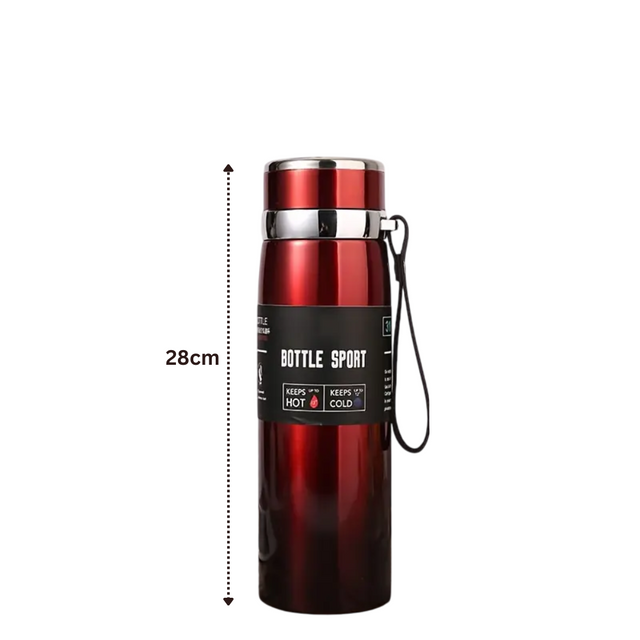 Double Wall Stainless Steel Travel Mug, 1000ml Insulated Water Bottle, Thermos for Car, Outdoor | Ideal for All Surfaces, Kids & Adults | Match-Ready | Includes Pump & Needle | Durable & Long-Lasting performance