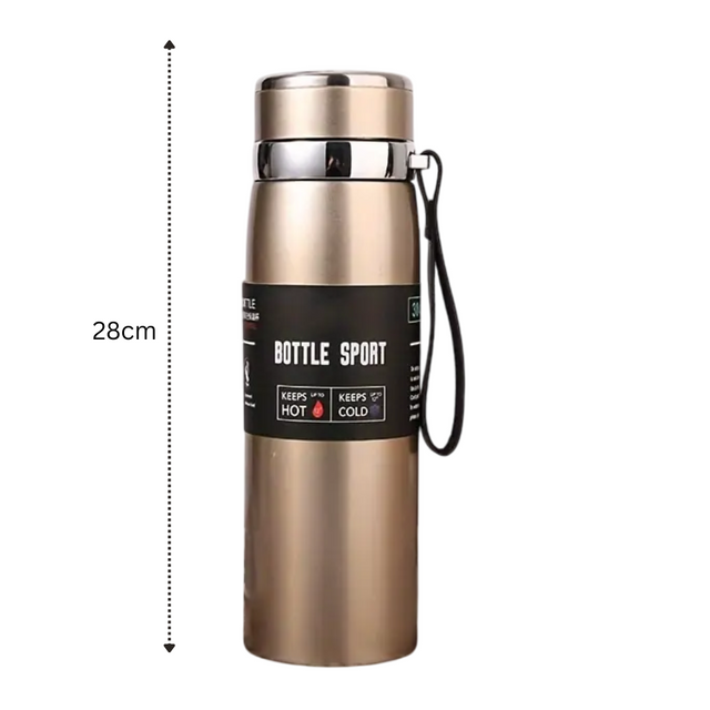 Double Wall Stainless Steel Travel Mug, 1000ml Insulated Water Bottle, Thermos for Car, Outdoor | Ideal for All Surfaces, Kids & Adults | Match-Ready | Includes Pump & Needle | Durable & Long-Lasting performance