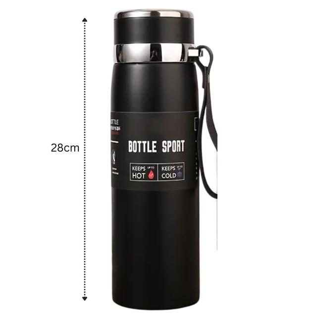 Double Wall Stainless Steel Travel Mug, 1000ml Insulated Water Bottle, Thermos for Car, Outdoor | Ideal for All Surfaces, Kids & Adults | Match-Ready | Includes Pump & Needle | Durable & Long-Lasting performance
