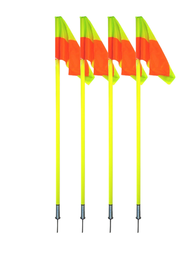Set of 4 pcs Soccer Football Field Corner flags Portable Soccer Flags Soccer Poles, Dribbling Soccer Equipment for Training - (Soccer Poles Flags)