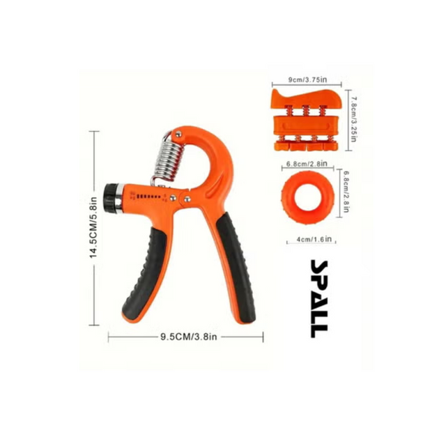 3-Piece Grip Strength Trainer Set – Adjustable Hand Grip Exerciser, Finger Stretcher, and Ring Strengthener for Hand, Finger, and Forearm Workout – Ideal for Athletes, Musicians, and Rehabilitation