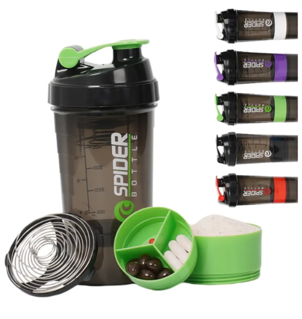 Plastic Protein Powder Shaker Cup, Portable And Leak-Proof Water Bottle with a Mixing Spring, Suitable for Gym Workouts, Outdoor Fitness, And Christmas Gifts