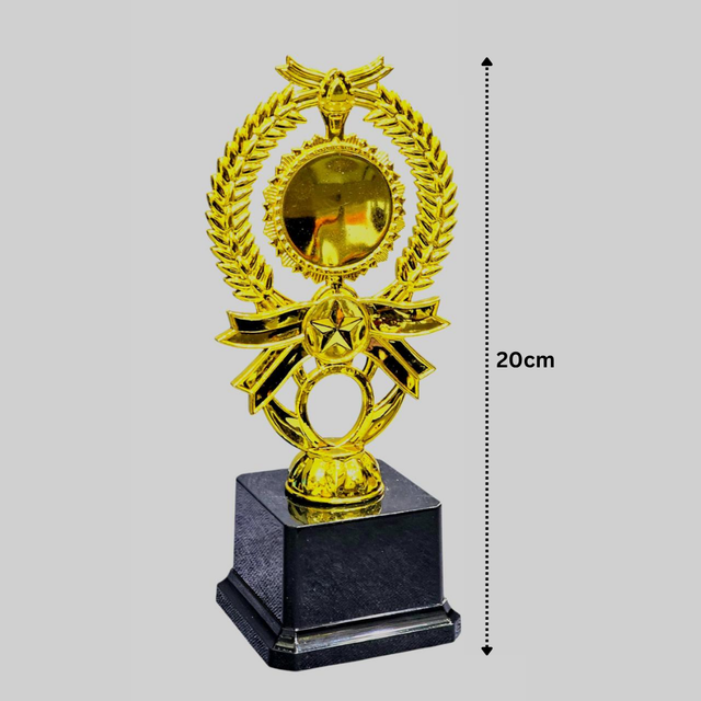 20cm Golden Star Trophy – Premium Award Trophy with Black Base for Achievements, Competitions & Events