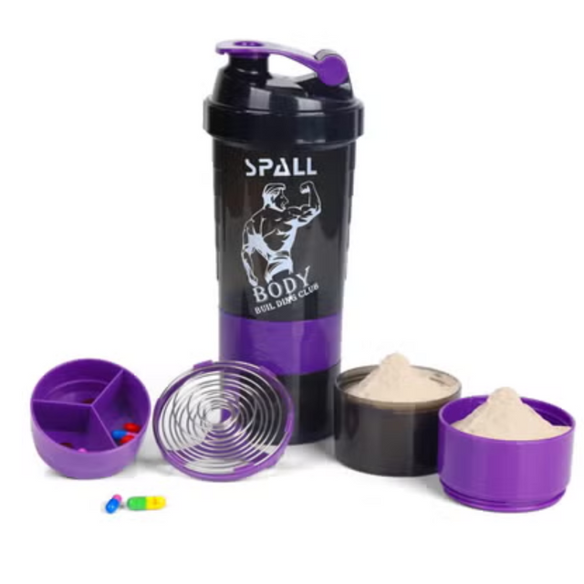 Protein Shaker Bottle Gym Shaker Cuo For Protein Shakes 16oz Shake Bottle With Shaker With Shaker Ball And Storage Compartment Leak Proof BPA Free
