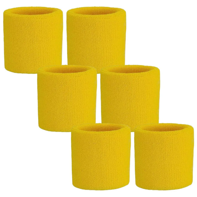 Direct Absorbent Wrist Sweatbands for Athletic Men and Women - 6 Pcs Tennis Wrist Sweat Bands for Gym & Running-Wicking Wristbands for Exercise | Ideal for All Surfaces, Kids & Adults | Match-Ready