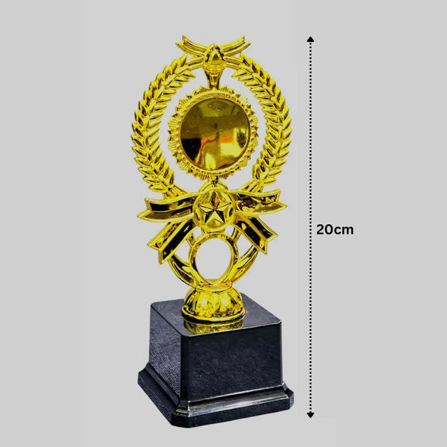 20cm Golden Star Trophy – Premium Award Trophy with Black Base for Achievements, Competitions & Events