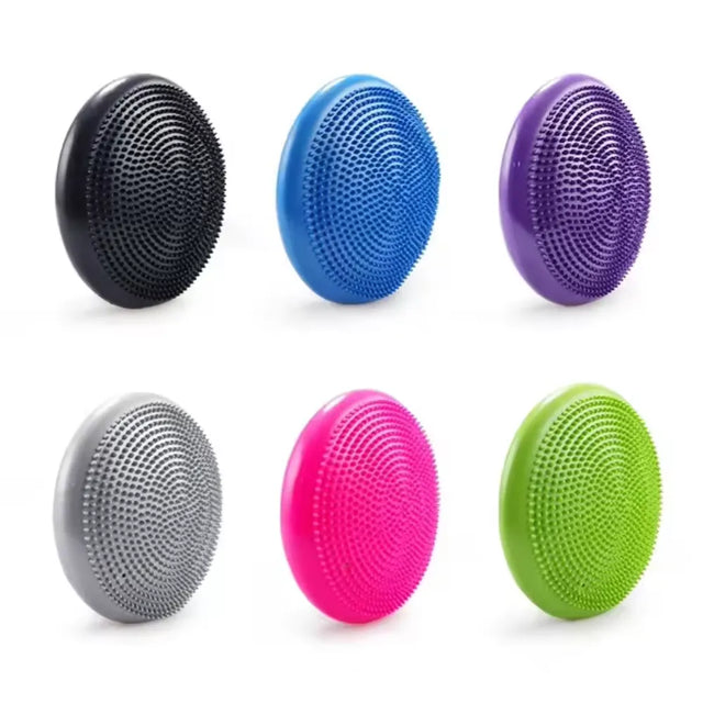 Inflatable Yoga Massage Ball Durable Universal Sports Gym Fitness Yoga Wobble Stability Balance Disc Massage Cushion Mat | Ideal for All Surfaces, Kids & Adults | Match-Ready | Includes Pump & Needle
