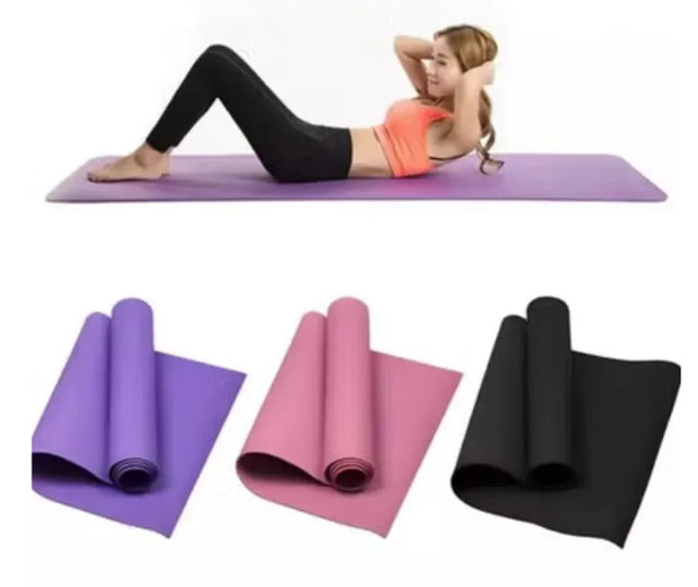 Yoga Mat 4mm Thick High Quality NBR Non-Slip Yoga Mats For Beginner Fitness Exercise | Ideal for All Surfaces, Kids & Adults | Match-Ready | Includes Pump & Needle | Durable & Long-Lasting Performance