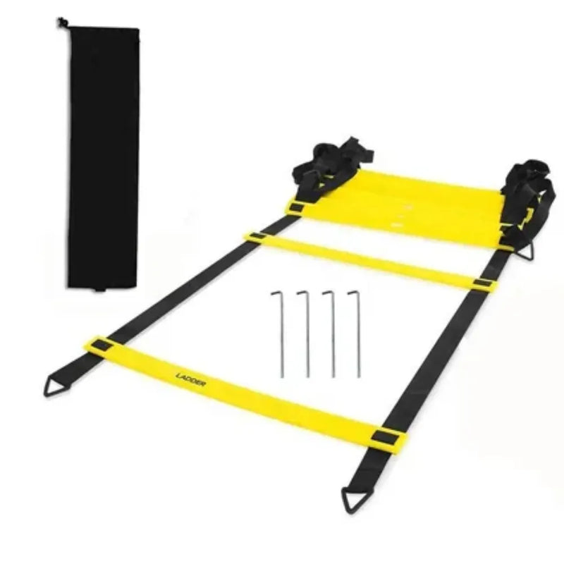 High Quality Plastic Speed Agility Training Ladder Soccer Training Ladder | Ideal for All Surfaces, Kids & Adults | Match-Ready | Includes Pump & Needle | Durable & Long-Lasting Performance