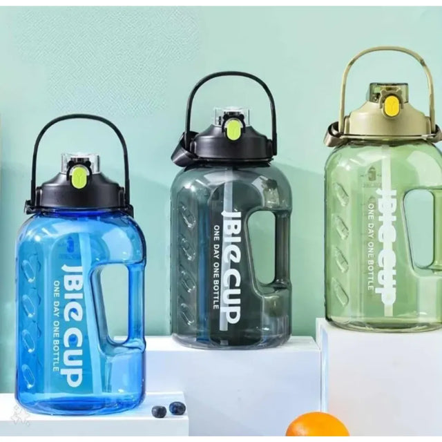 2.2L Large Water Bottle with Handle ? Leakproof BPA-Free Sports Jug for Gym, Fitness, Outdoor & Daily Hydration ? Big Cup Water Container with Time Marker | Ideal for All Surfaces, Kids & Adults