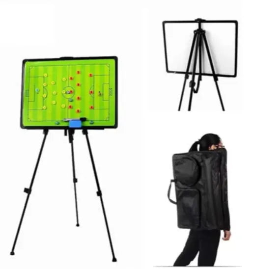 Football Soccer Magnetic Coaching Board Whiteboard With Display Stand, Carry Bag Dry Erase, Marker Pen and Magnets - Foldable and Portable Tactic Board Strategy Board Kit | Ideal for All Surfaces, Kid and Adults
