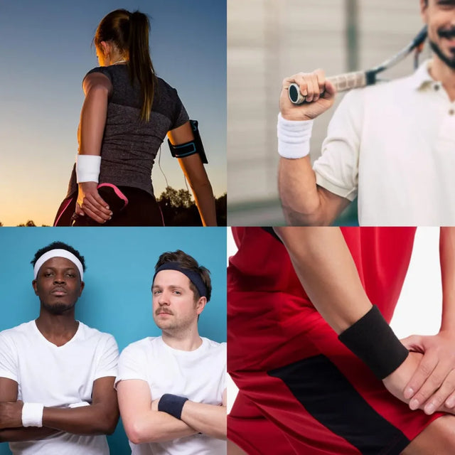 Direct Absorbent Wrist Sweatbands for Athletic Men and Women - 6 Pcs Tennis Wrist Sweat Bands for Gym & Running-Wicking Wristbands for Exercise | Ideal for All Surfaces, Kids & Adults | Match-Ready