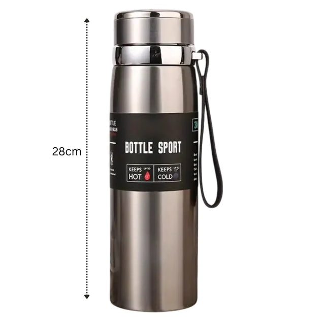 Double Wall Stainless Steel Travel Mug, 1000ml Insulated Water Bottle, Thermos for Car, Outdoor | Ideal for All Surfaces, Kids & Adults | Match-Ready | Includes Pump & Needle | Durable & Long-Lasting performance