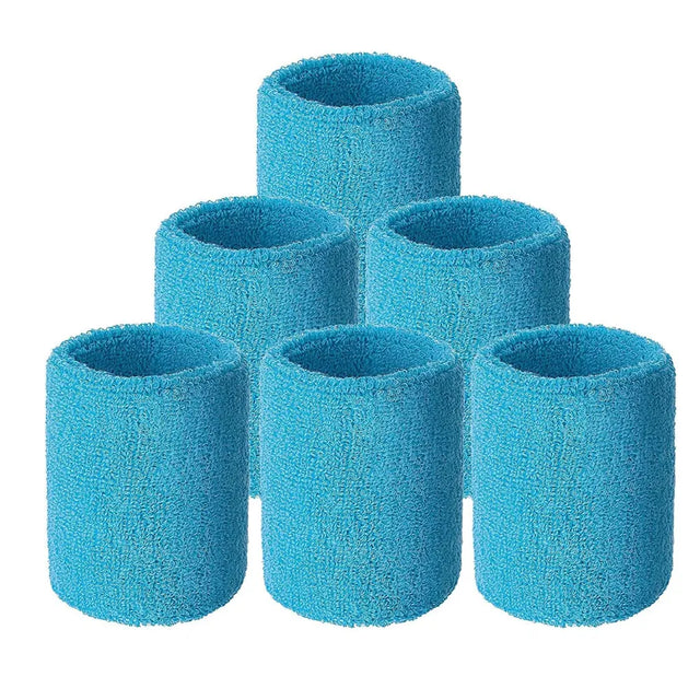 Direct Absorbent Wrist Sweatbands for Athletic Men and Women - 6 Pcs Tennis Wrist Sweat Bands for Gym & Running-Wicking Wristbands for Exercise | Ideal for All Surfaces, Kids & Adults | Match-Ready